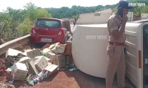 Ratnagiri : बांधकाम मंत्र्यांच्या दौऱ्यादिवशी महामार्गावर अपघात, महिला जखमी