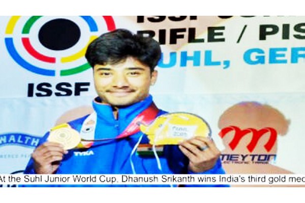 धनुष श्रीकांतला नेमबाजीत सुवर्ण