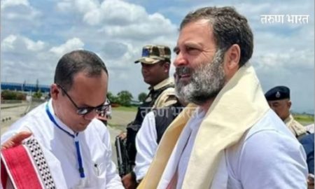 राहूल गांधी दंगलीची पहाणी करण्यासाठी मणिपूर दौऱ्यावर; मणिपूर पोलिसांनी अडवला ताफा Rahul Gandhi on Manipur tour riots intercepted Manipur Police