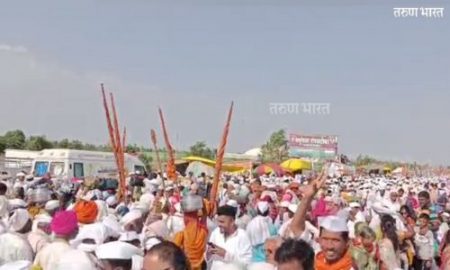Satara : संत ज्ञानेश्वर माऊली पालखी सोहळ्यातील पहिले उभे रिंगण चांदोबा लिंब येथे मोठ्या उत्साहात संपन्न