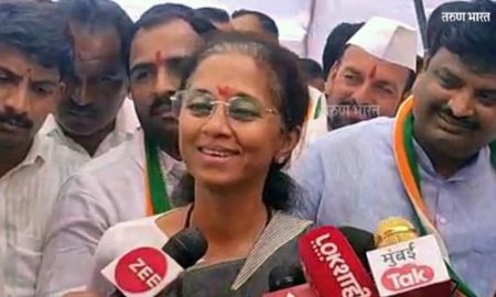 सुप्रिया सुळे यांचा अजित पवारांच्या पक्षांतर्गत पदाच्या ईच्छेला पाठिंबा