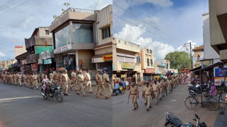 Kolhapur News : शिरोळ शहरात व नांदणी गावात पोलीस पदसंचालन संपन्न