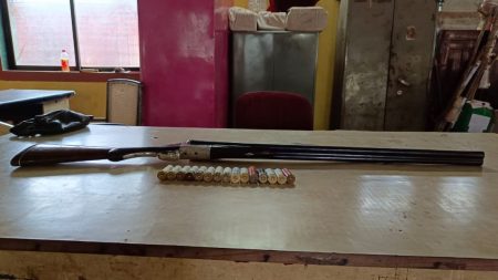 police arrested the gang for hunting with a rifle