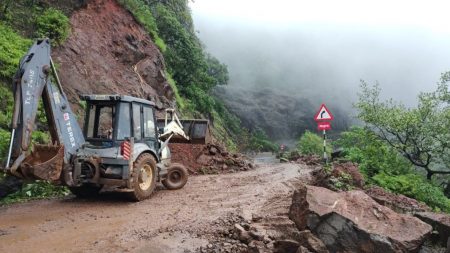 landscape Ambenli Ghat near Mettale a fissure collapsed in the middle of the night