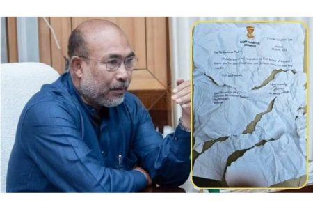 मणिपूर मुख्यमंत्र्यांचे राजीनामापत्र फाडले
