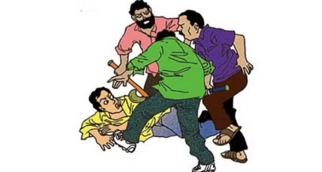 रस्त्याने जाणाऱ्या दोघांवर हल्ला करून लुटले Two people passing by were attacked and robbed