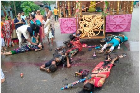 रथाचा विद्युतवाहिनीला स्पर्श, 7 जणांचा मृत्यू