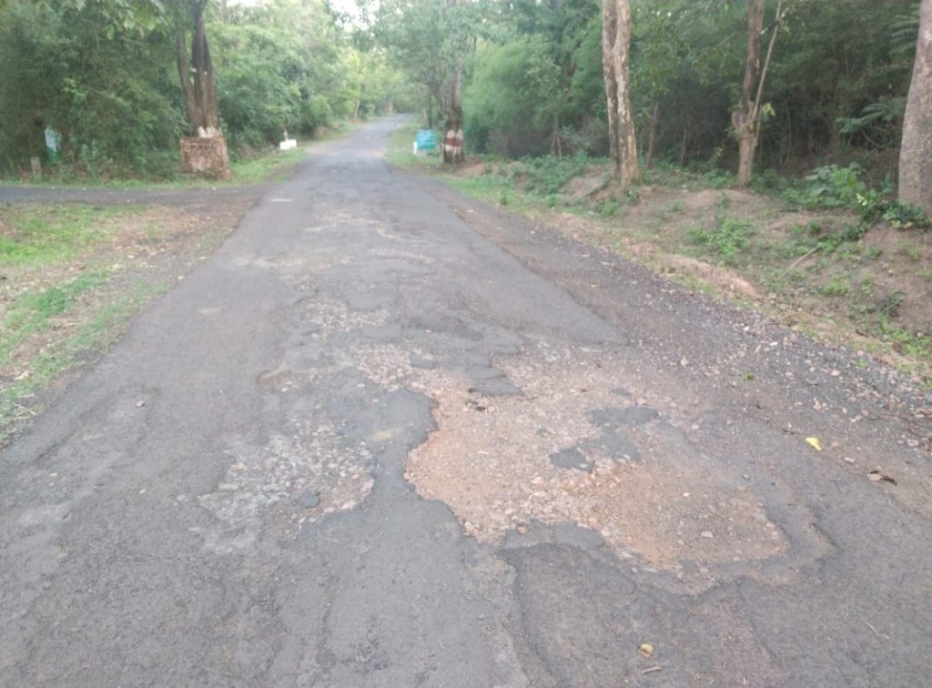 Bad condition of Halshi-Nagargali road