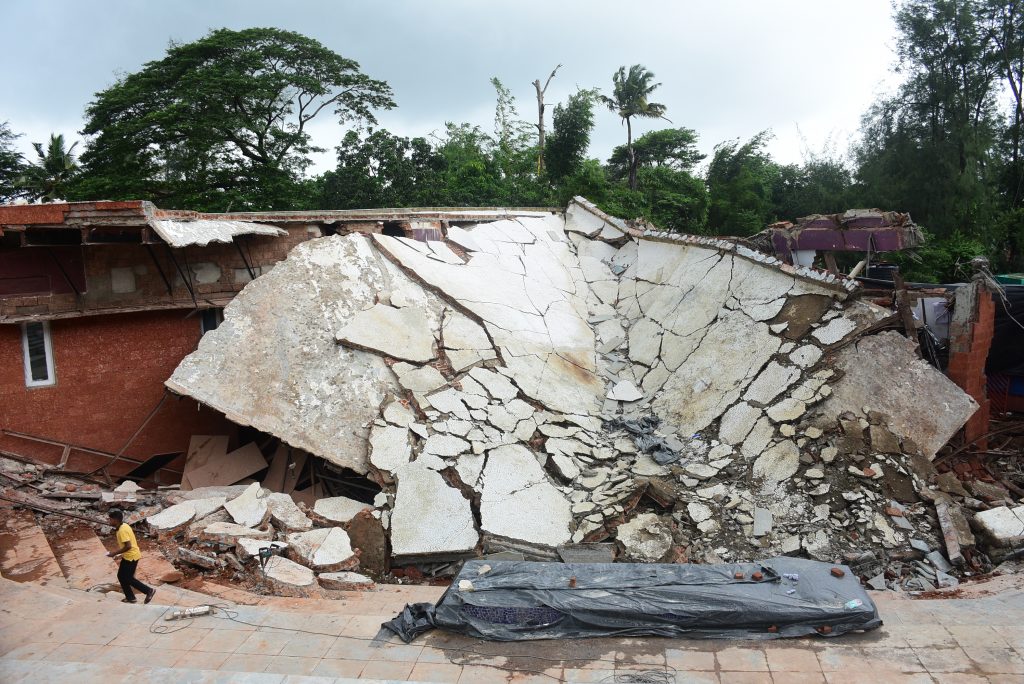 The roof of the kala academy collapsed