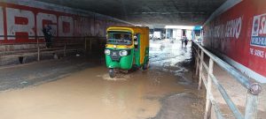 Water pooling under the bridge at New Gandhinagar.