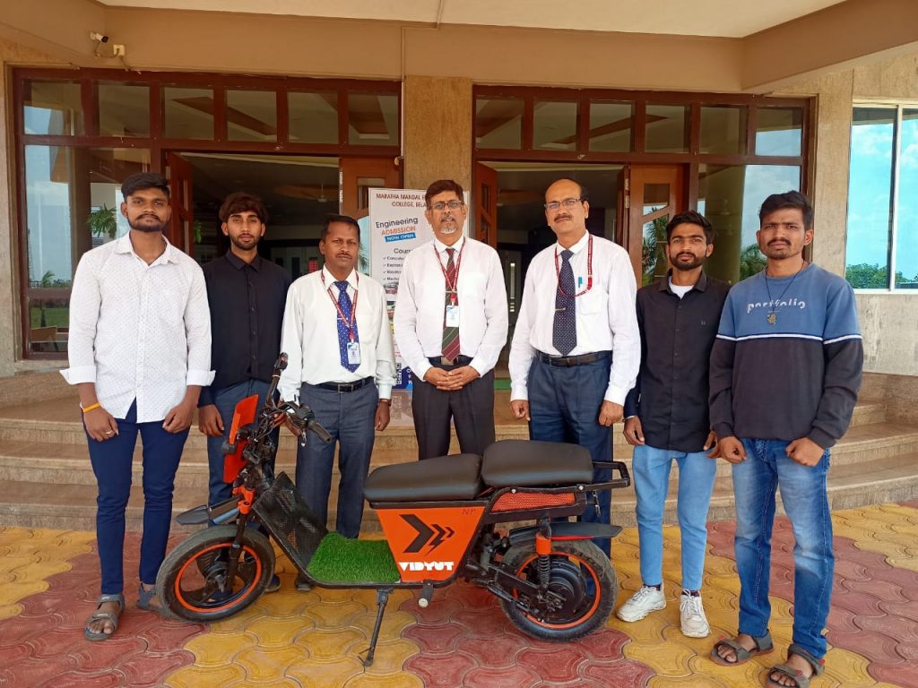Manufacture of electric two-wheeler by Maratha Mandal Engineering