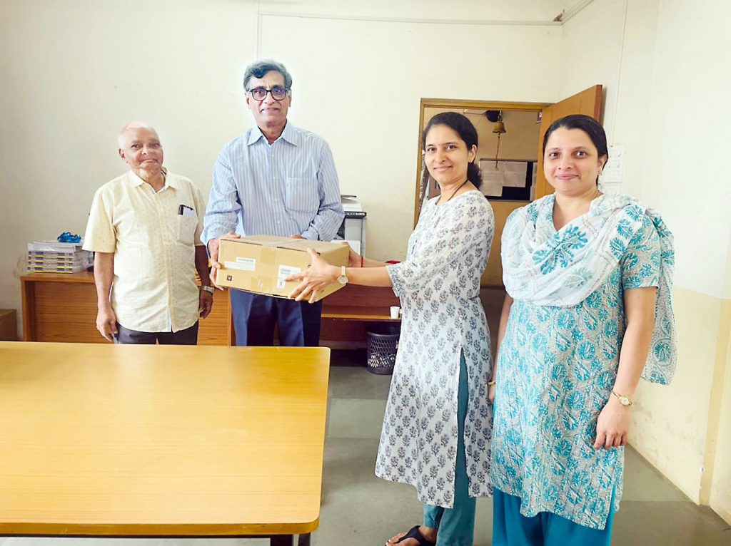 Adarsh High School was provided with a projector by P.S. Sangh