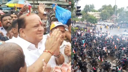 Hasan Mushrif : ढोल-ताश्याच्या गजरात मंत्री हसन मुश्रीफांचे कोल्हापुरात जंगी स्वागत Minister Hasan Mushrif welcome in Kolhapur