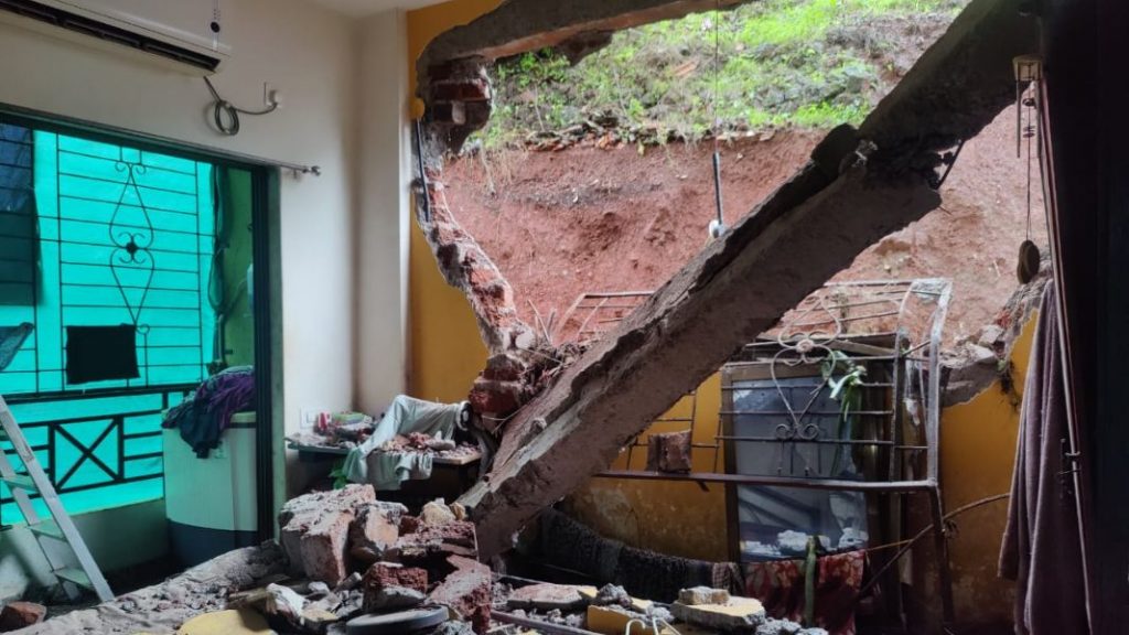 mountain collapsed on a residential building in Dapoli