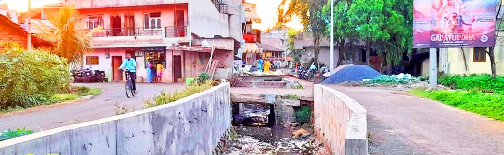 Concreting work of drain at Dhamane partially completed