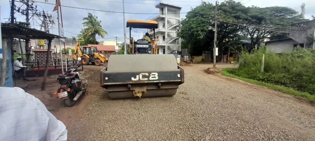The road work at Kanbargi has finally started
