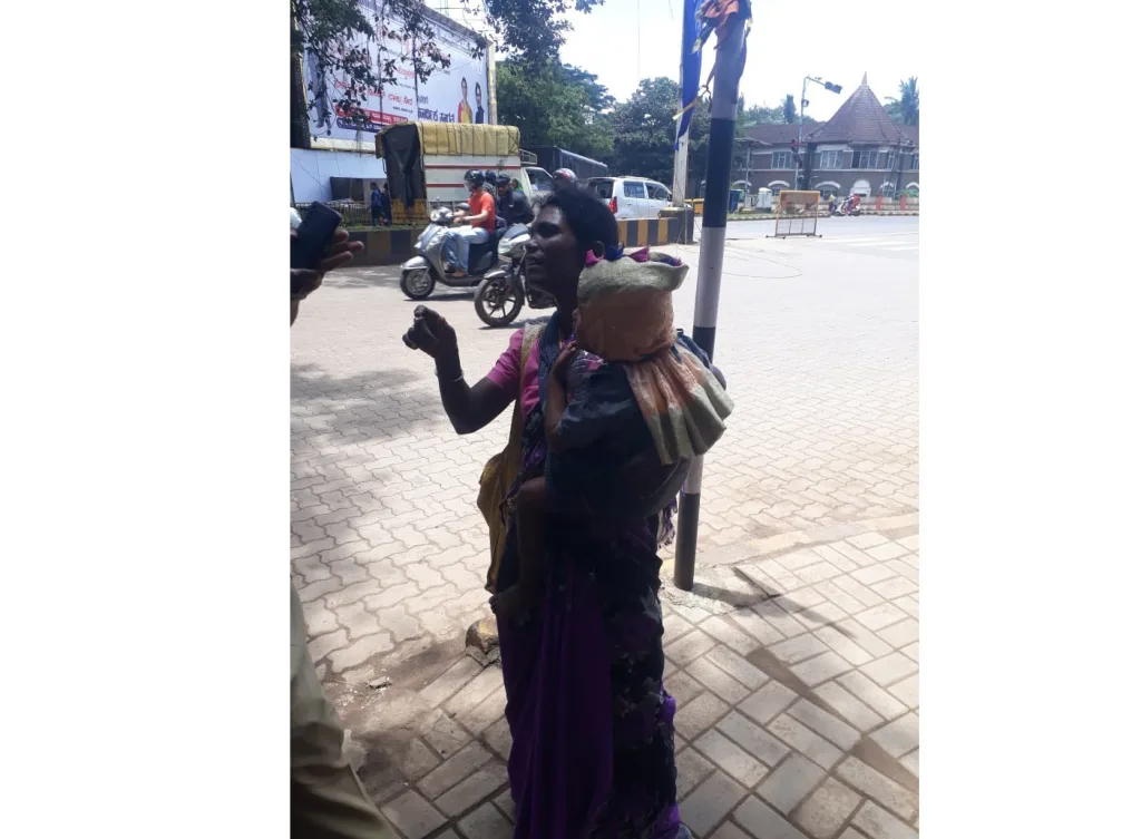 Using a child for begging