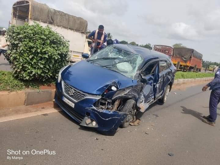 car collided with a government bus