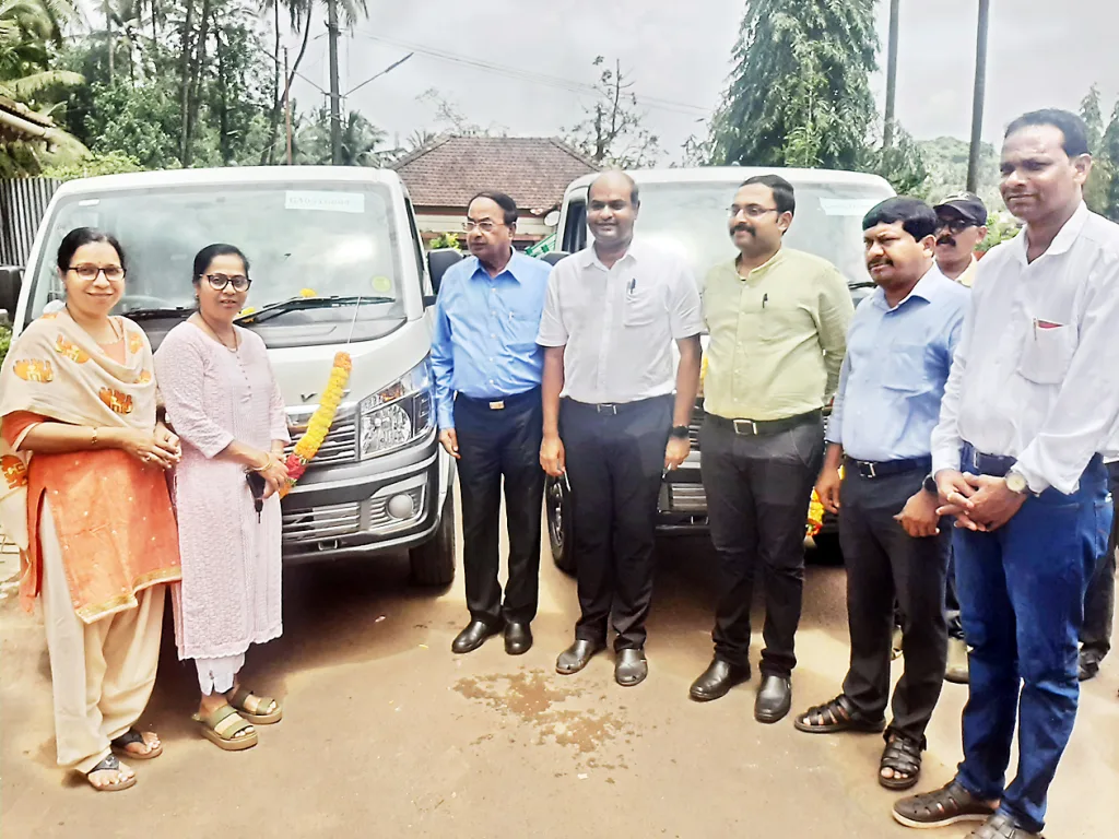 Two garbage vehicles in the municipal fleet for a clean pond