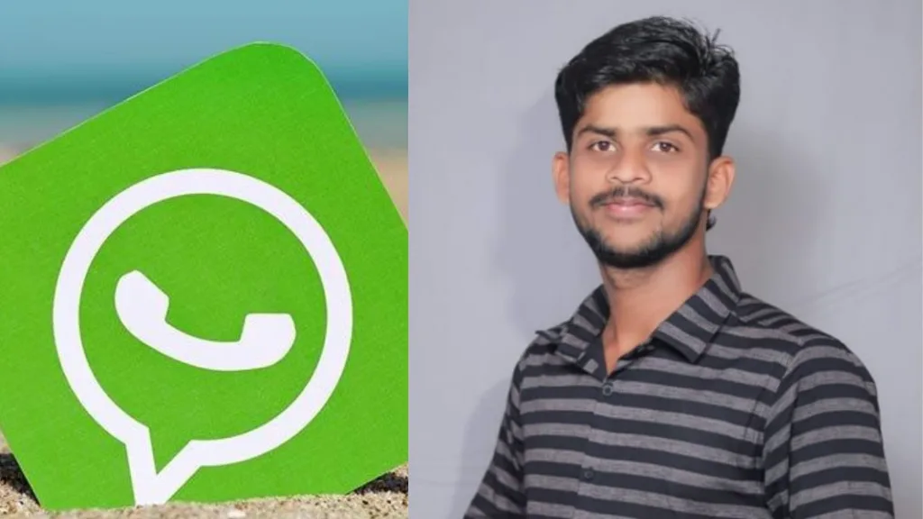 A young man jumps into the Warna river status on his mobile phone