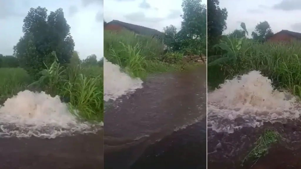 Kolhapur Direct Pipeline Schemes : चाचणीवेळीच एअर वॉल फुटला, अर्जुनवाडा येथील घटना Kolhapur City Direct Pipeline Schemes incident at Arjunwada