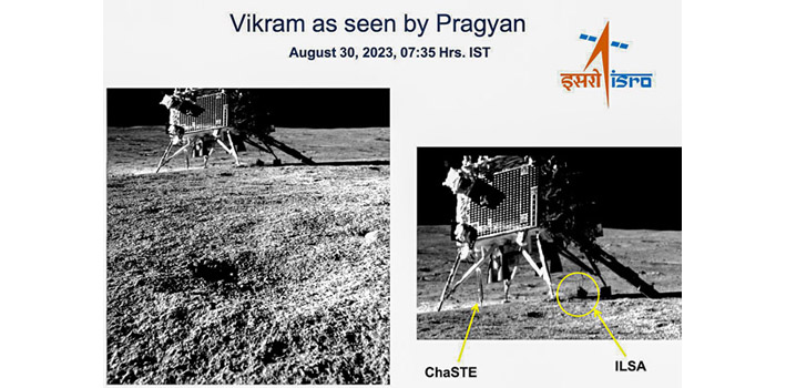 'Pragyan' rover captured the photo of 'Vikram' lander