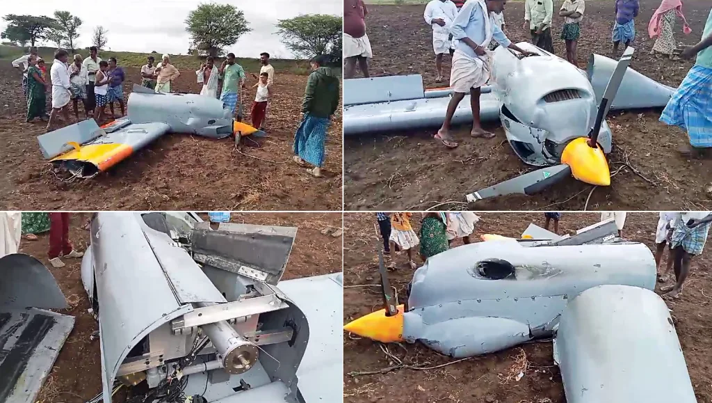 Drone plane crashed near Hiriuran in Chitradurga