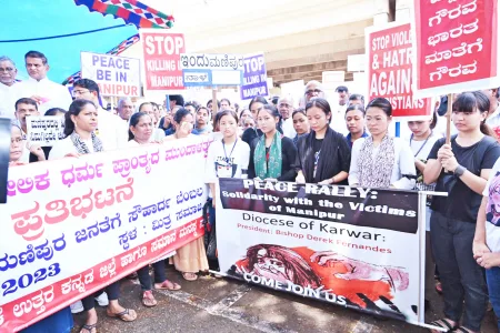 Manipur incident protests in Karwar