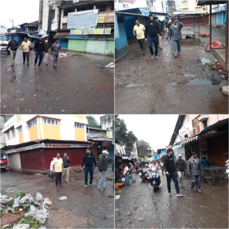 मनपा आयुक्तांचा सलग दुसऱ्या दिवशी सकाळी पाहणी दौरा Municipal Commissioner's morning-morning inspection tour for the second day in a row