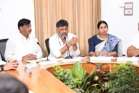 dcm dk shivkumar gruhlakshmi and lakshmi hebbalkar hold meeting