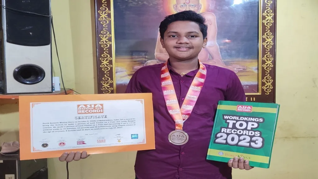 मालवणच्या पार्थ मेस्त्रीच्या कलाकृतीची आशिया बुकऑफ रेकॉर्ड्स मध्ये नोंद