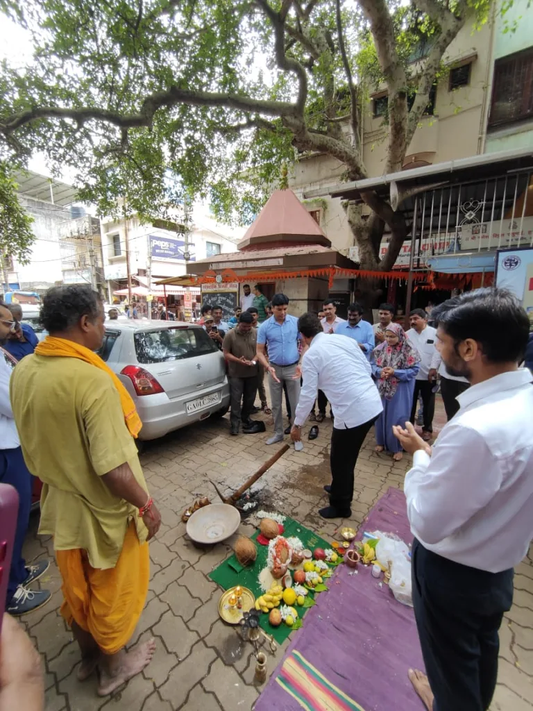 Finally ground breaking ceremony for multi-storied building parking