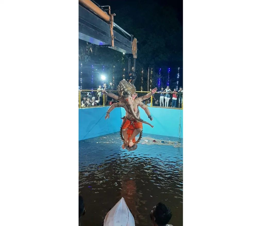 Public Ganeshotsav procession at Angol in excitement