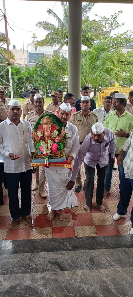 Golden festival tradition of Ganeshotsav in police station of Shahapur