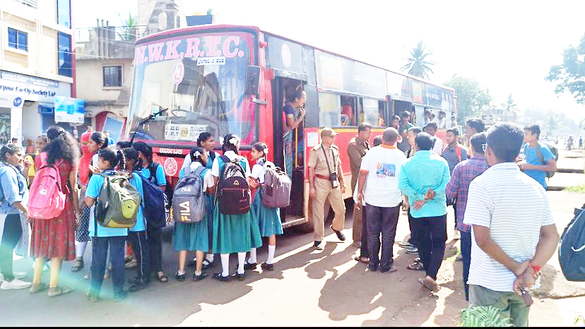 As soon as the students stop the bus, they promise to stop