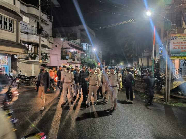 गणेशोत्सव आणि ईद-मिलादच्या पार्श्वभूमीवर मार्केट पोलीसांच्या वतीने बेळगावात जनजागृती पदफेरी In the background of Ganeshotsav and Eid-Milad, market police conducted awareness drive