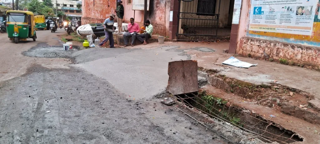 Finally concreting in Tehsildar office entrance