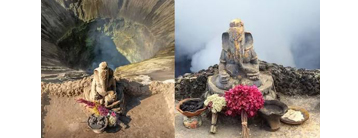 ज्वालामुखीच्या तोंडावर विराजमान गणेश भगवान Lord Ganesha seated on the mouth of the volcano