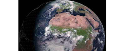 How does the earth look at the intersection of day and night?