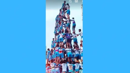 हुपरीत शिवसेनेची एक लाख एकावन्न हजारांची ‘लक्ष्य’ दहीहंडी Uddhav Balasaheb Thackeray Kolhapur District Dahi Handi