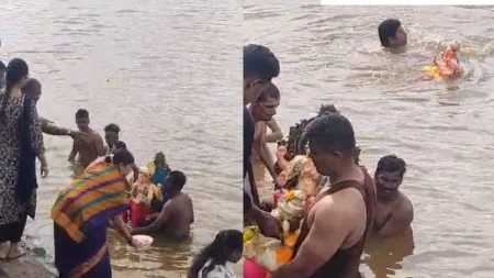 kolhapur Ganeshamurti visarjan Panchganga river started