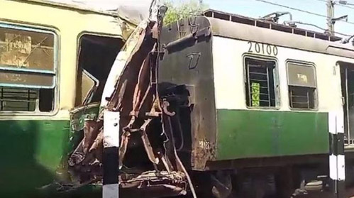 EMU train derailed in Delhi