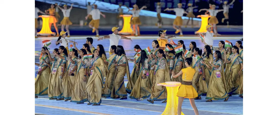 The official opening of the Asian Games with a spectacular ceremony