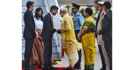 Welcome by Rishi Sunak saying 'Jai Siyaram'