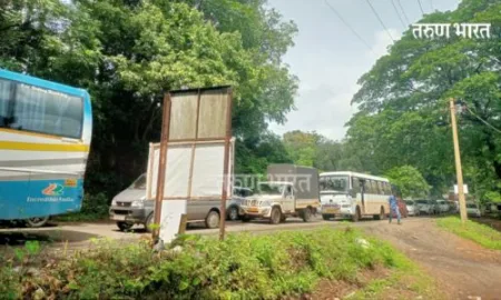 मुंबई- गोवा राष्ट्रीय महामार्गावर संगमेश्वर- सोनवी पुलावर वाहतूक कोंडी Mumbai-Goa National Highway