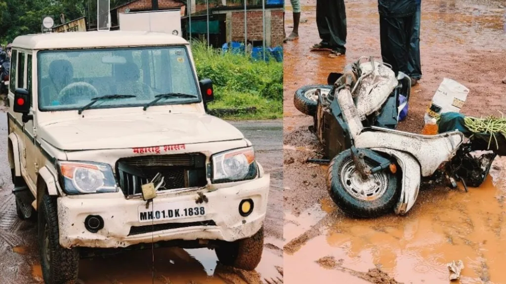 मालवण -कट्टा येथे दुचाकी व चारचाकीत भीषण अपघात