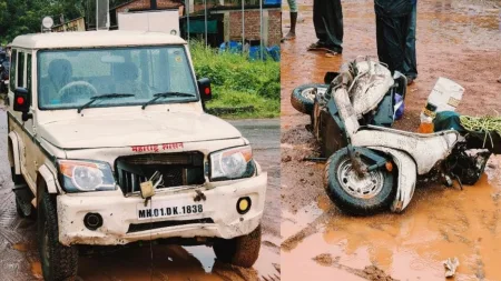 मालवण -कट्टा येथे दुचाकी व चारचाकीत भीषण अपघात