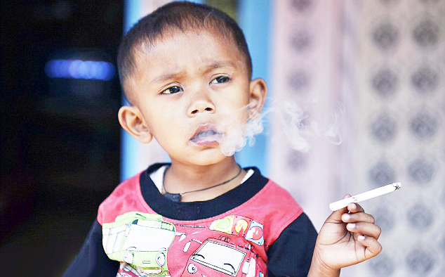 In this country, children ask their parents for cigarettes