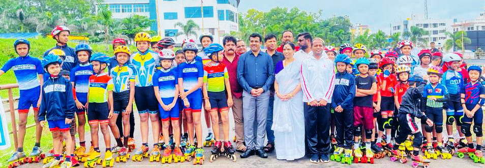 Roller skating competition in excitement