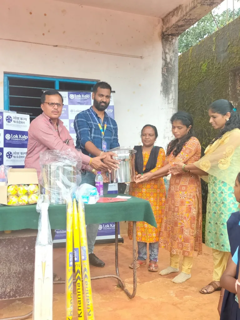 Gift of literature to Chapoli School by Lokkalp Foundation